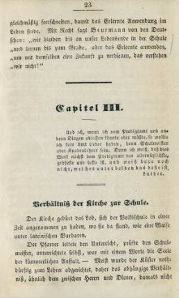 Capitel III. Verhältniß der Kirche zur Schule