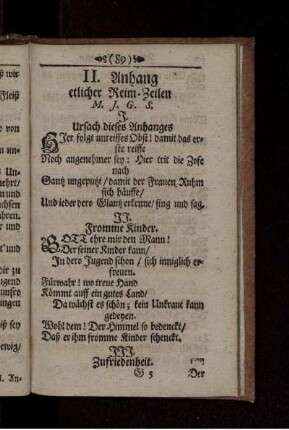 II. Anhang etlicher Reim-Zeilen