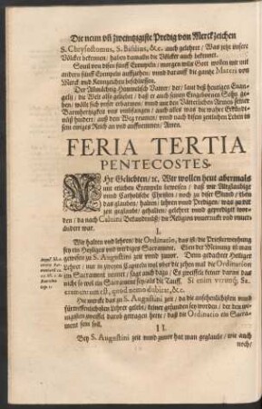 Feria Tertia Pentecostes.