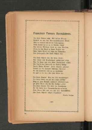 Francisco Ferrrers Vermächtnis.