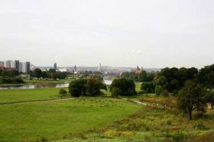 Dresden-Radeberger Vorstadt. Blick vom Waldschlößchen zur Altstadt