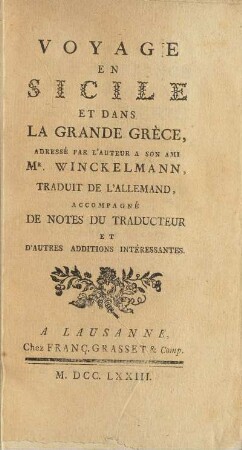 Voyage en Sicile et dans la grande Grèce