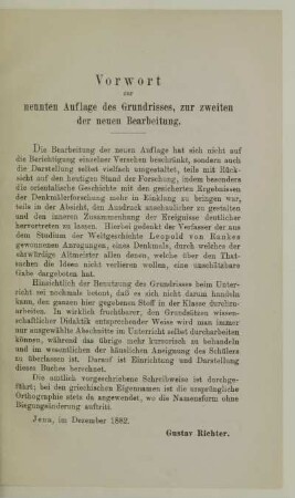 Vorwort zur neunten Auflage des Grundrisses, zur zweiten der neuen Bearbeitung
