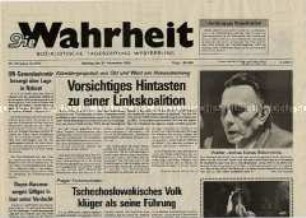 Tageszeitung der Sozialistischen Einheitspartei Westberlins u.a. zur Entwicklung in der DDR und in Osteuropa