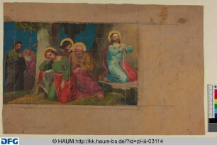 Entwurf für die neuen Wandmalereien im nördlichen Querhaus des Braunschweiger Domes: "Christus am Ölberg"