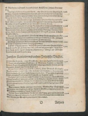 Juristen/ Cantzeley und andere Politsche Bücher.