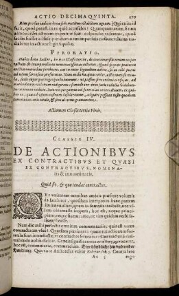 Classis IV. De Actionibus Ex Contractibus Et Quasi Ex Contractibus, Nominatis & innominatis.