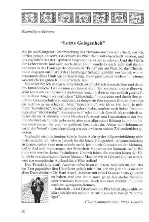 "Letzte Gelegenheit"