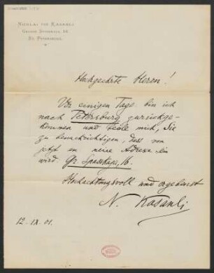 Brief an B. Schott's Söhne : 12.09.1901