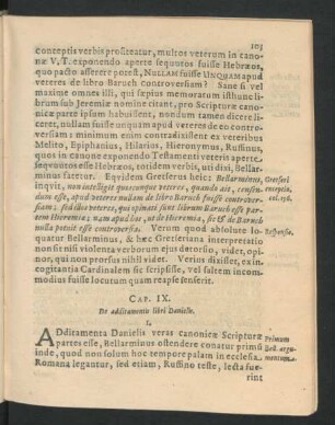 Cap. IX. De additamentis libri Danielis.