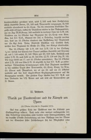III. Marsch zur Flandernfront und die Kämpfe um Ypern