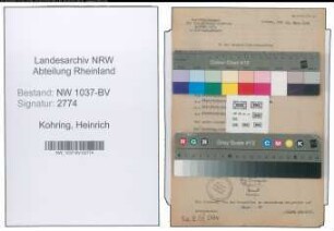 Entnazifizierung Heinrich Kohring , geb. 12.10.1892 (Aufseher)