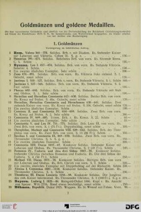 Goldmünzen und goldene Medaillen (Nr. 1-1029)