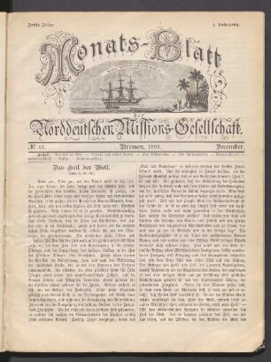 N° 12. Bremen, 1892. December