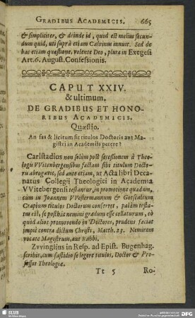 Caput XXIV. & ultimum. De Gradibus Et Honoribus Academicis