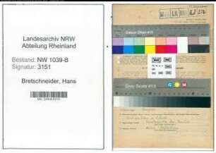Entnazifizierung Hans Bretschneider , geb. 25.06.1902 (Lehrer)