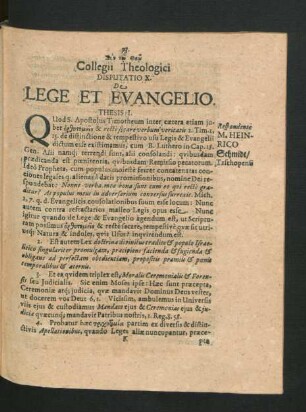 Disputatio X. De Lege Et Evangelio.