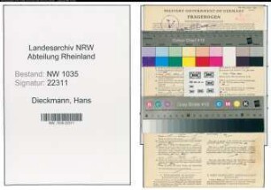 Entnazifizierung Hans Dieckmann , geb. 10.08.1898 (Steiger)