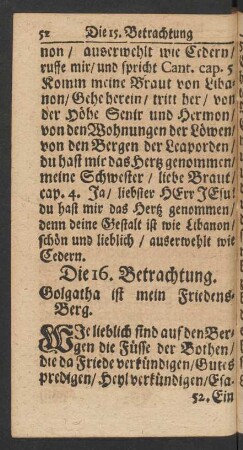 Die 16. Betrachtung. Golgatha ist mein Friedens-Berg.
