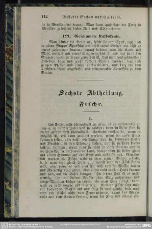 Sechste Abtheilung. Fische