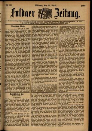 Ausgabe vom Mittwoch, den 18. April 1888.