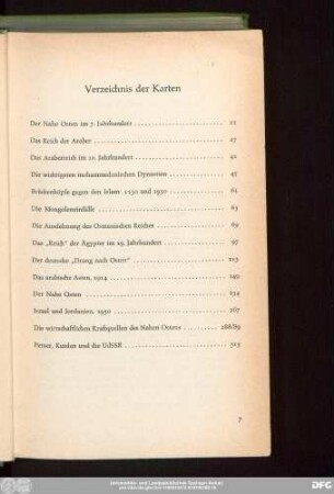 Verzeichnis der Karten