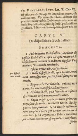 Caput VI. De dispositione Ecclesiastica.