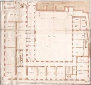 Pedetti, Peter Moritz (Maurizio); Eichstätt; Residenz (Codex Aureatinus) - Grundriss 1. OG