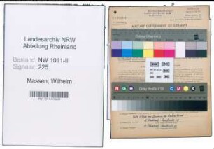 Entnazifizierung Wilhelm Massen , geb. 16.04.1903 (Monteur)