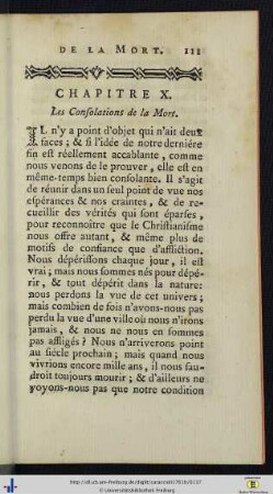 Chap. X. Les Consolations de la Mort.