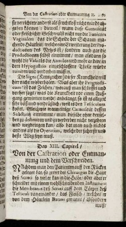 Das XIII. Capitel. Von der Castration oder Entmannung und dem Verschneiden.