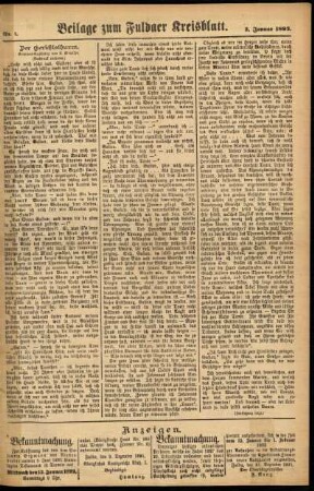 Zweite Ausgabe vom Samstag, den 02. Januar 1892.