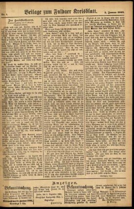Zweite Ausgabe vom Samstag, den 02. Januar 1892.
