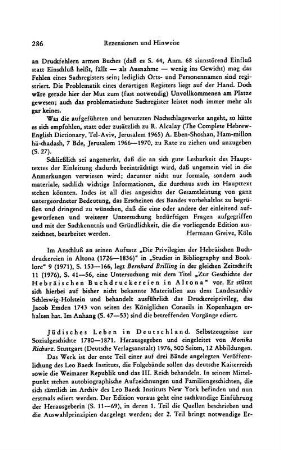 Jüdisches Leben in Deutschland, hrsg. und eingeleitet von Monika Richarz , Bd. 1: Selbstzeugnisse zur Sozialgeschichte 1780 - 1871 : Stuttgart, Deutsche Verlagsanstalt, 1976