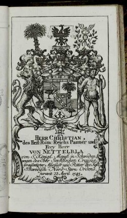 Herr Christian,[...] - Herr Ioh. Wilhelm Summermann[...]