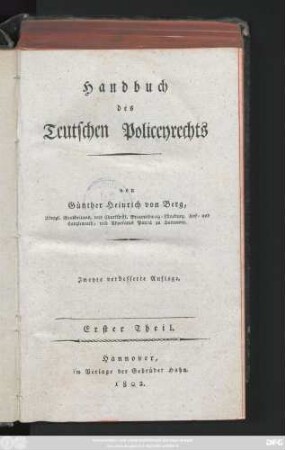 Theil 1: Handbuch des Teutschen Policeyrechts
