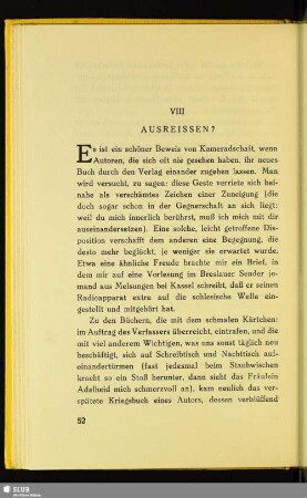 VIII Ausreissen?