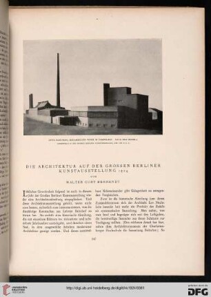 Die Architektur auf der grossen Berliner Kunstausstellung 1924