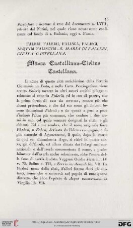 Massa Castelliana-Civitas Castellana.