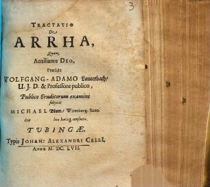 Tractatio De Arrha
