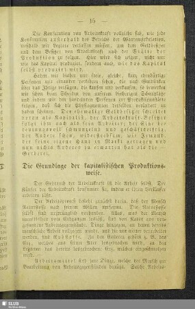 Die Grundlagen der kapitalistischen Produktionsweise
