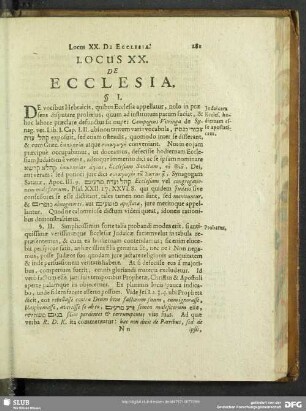 Locus XX. De Ecclesia