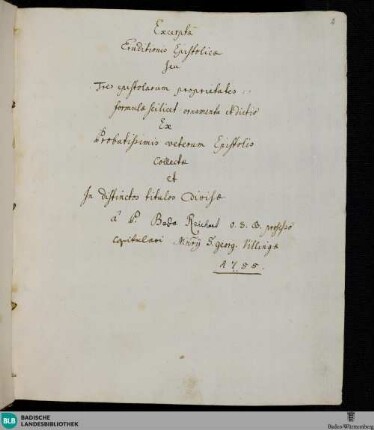 Excerpta Eruditionis Epistolicae - Cod. Donaueschingen 53