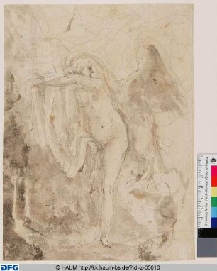 Leda stehend mit dem Schwan