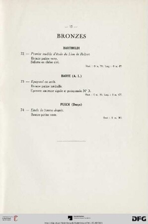 Bronzes (Nr. 72-74)