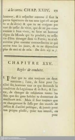 Chapitre XXV. Regles de conduite