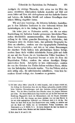[Uebersichtliche Zusammenstellung der Beschreibung der Indischen Länder von Ptolemaios]