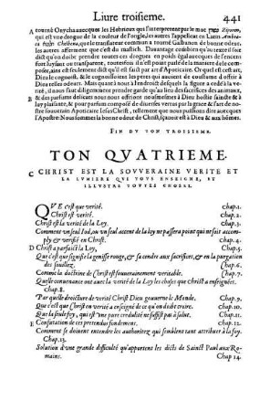 Ton Quatrieme. Christ Est La Souveraine Verite Et La Lumiere Qui Tous Enseigne, Et Illustre Toutes Choses.