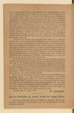 Aus den Vorworten zur zweiten, vierten und fünften Auflage