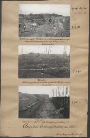 Beschießung der Batterie von Premesques am 18.10.1915, Schützengraben der 3.Stellung nach der Beschießung im Winter 1915
